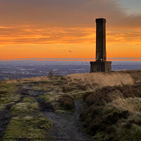 Buy canvas prints of Sunset at Peel Tower, Holcombe Moor by Gemma De Cet