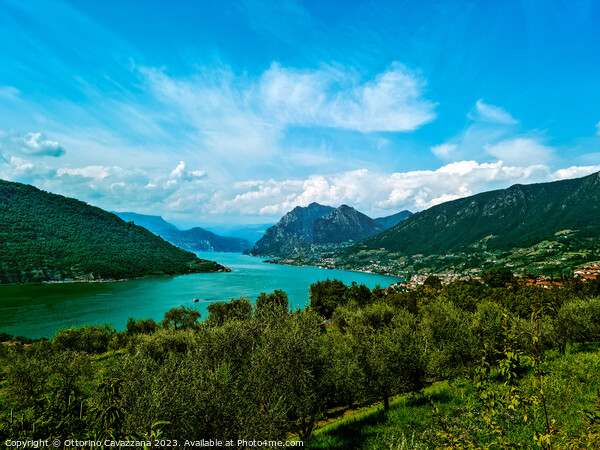 Outdoor lake and mountain in Italy Picture Board by Ottorino Cavazzana