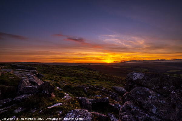 Sunset over Corndon Tor Picture Board by Ian Mortlock