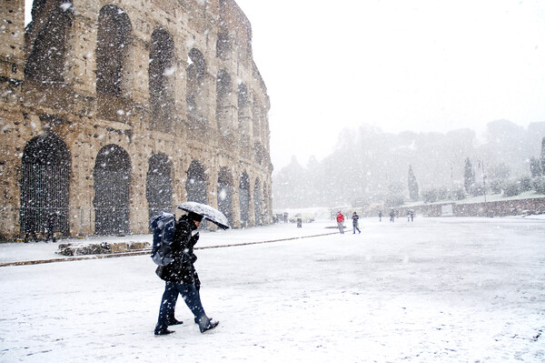 The Colosseum under heavy snow Picture Board by Fabrizio Troiani