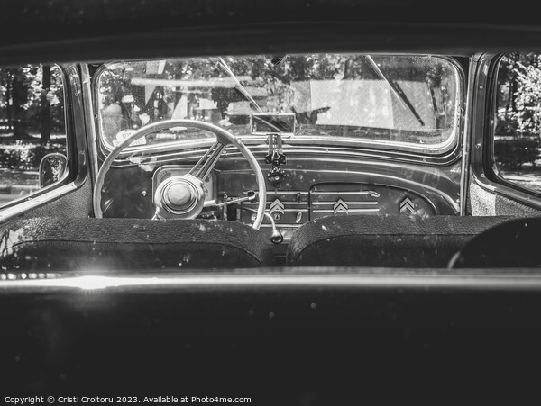 Dashboard interior of a vintage Citroen Traction Avant Picture Board by Cristi Croitoru