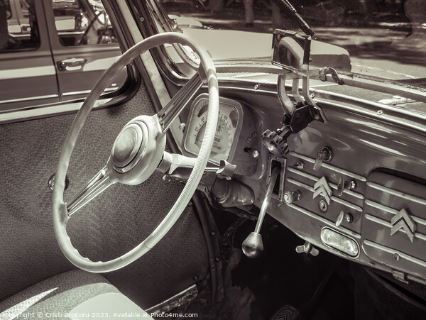 Interior of a vintage Citroen Traction Avant. Picture Board by Cristi Croitoru