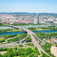 Buy canvas prints of Brigittenauer Bridge over Danube river in Vienna, Austria. by Cristi Croitoru