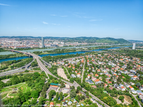 Brigittenauer Bridge over Danube river in Vienna, Austria. Picture Board by Cristi Croitoru