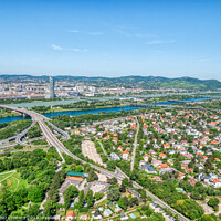 Buy canvas prints of Brigittenauer Bridge over Danube river in Vienna, Austria. by Cristi Croitoru