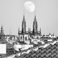 Buy canvas prints of Gothic towers and the moon. by Cristi Croitoru