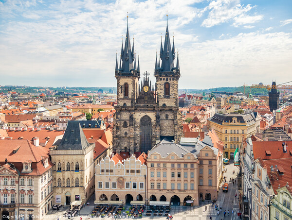  Church of Our Lady before Týn in the old square town of Prague Picture Board by Cristi Croitoru