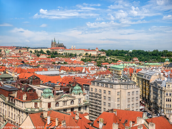 Aerial view with the Prague Castle Picture Board by Cristi Croitoru