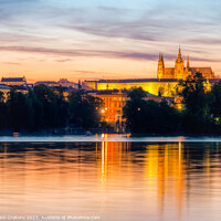 Buy canvas prints of Prague Castle at sunset.  by Cristi Croitoru