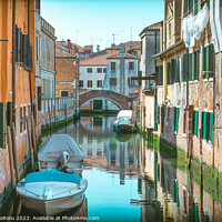 Buy canvas prints of Narrow water canals in Venice. by Cristi Croitoru