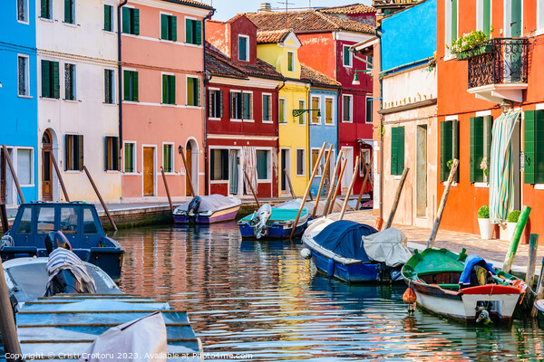 Water canal in Burano, Venice Picture Board by Cristi Croitoru