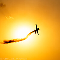 Buy canvas prints of Airplane flying at sunset.  by Cristi Croitoru