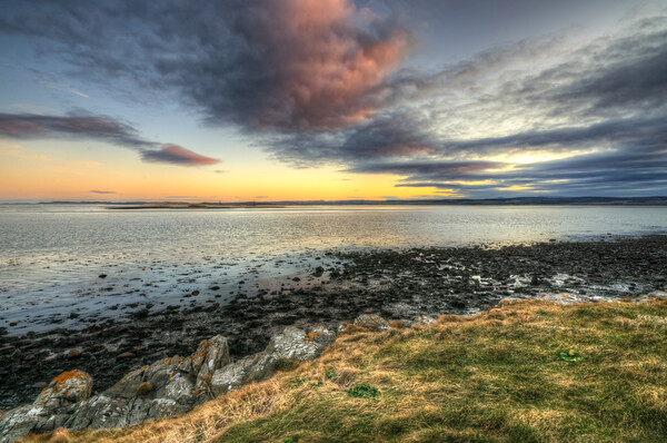 Lindisfarne Sunrise Picture Board by Steve Smith
