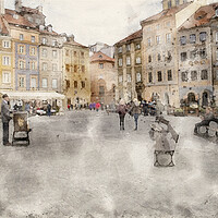 Buy canvas prints of Warsaw Old Town Square by Steve Smith