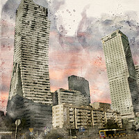 Buy canvas prints of Warsaw Towers by Steve Smith