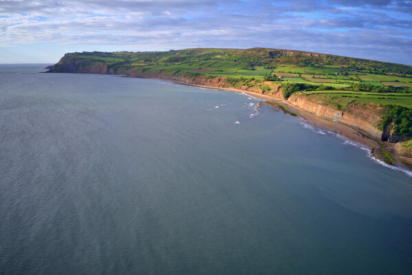 Coastal Charm Aerial View of Robin Hoods Bay Picture Board by Steve Smith