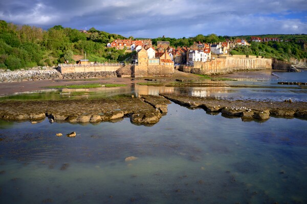 Aerial Wonder of Robin Hoods Bay Picture Board by Steve Smith