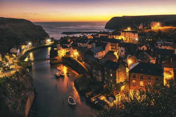 The Illuminated Beauty of Staithes Picture Board by Steve Smith