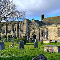 Buy canvas prints of Church of St Agatha Easby by Steve Smith