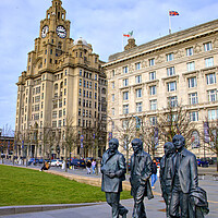 Buy canvas prints of The Beatles Pier Head Liverpool by Steve Smith