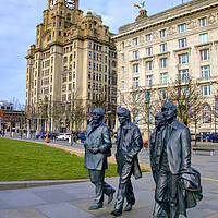 Buy canvas prints of The Beatles Pier Head Liverpool by Steve Smith
