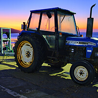 Buy canvas prints of Filey Tractor Sunrise by Steve Smith