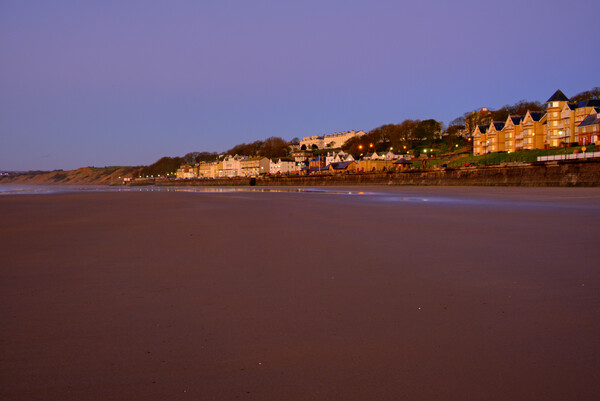 Filey Blue Hour Picture Board by Steve Smith