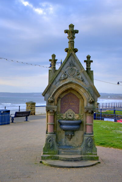 Filey Victorian Water Fountain Picture Board by Steve Smith