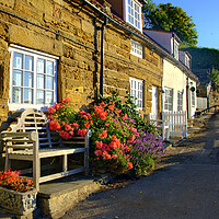 Buy canvas prints of Sandsend Cottages by Steve Smith