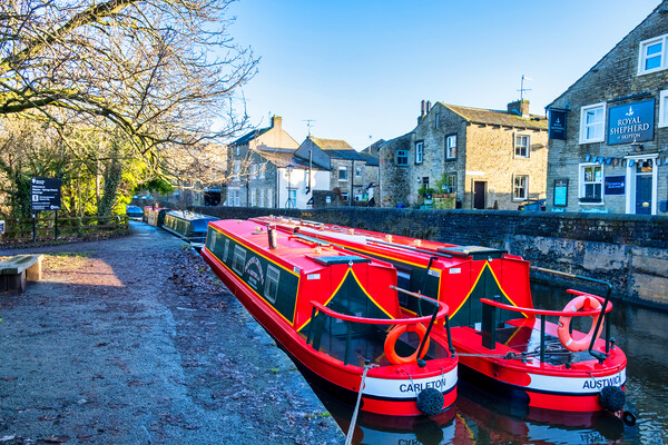 Tranquil Skipton Canal Scene Picture Board by Steve Smith