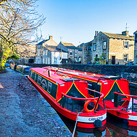 Buy canvas prints of Tranquil Skipton Canal Scene by Steve Smith