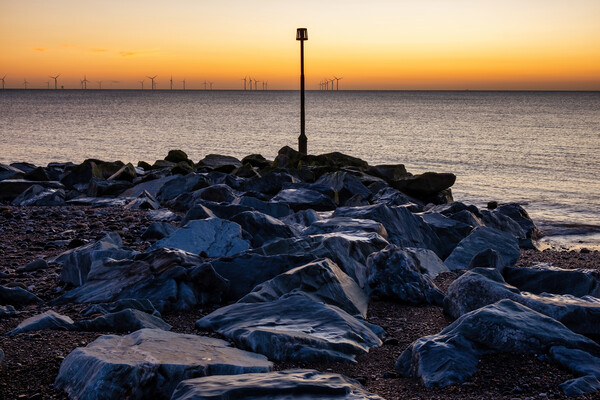 Withernsea Sunrise Picture Board by Steve Smith