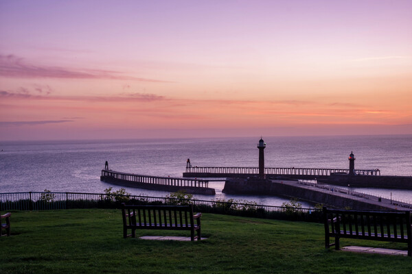 Whitby Sunrise Picture Board by Steve Smith