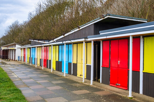 The Filey Beach Huts Picture Board by Steve Smith