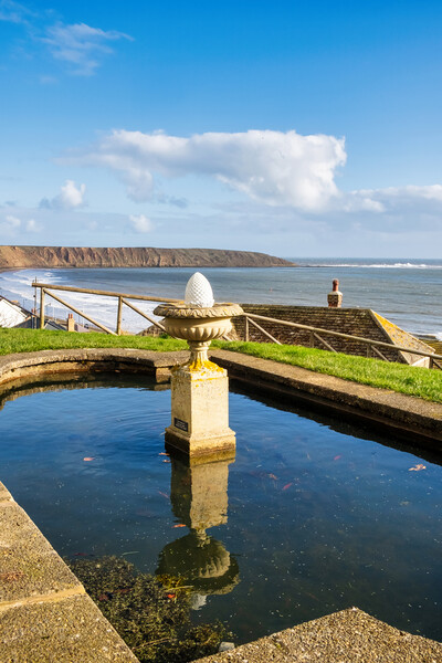 Crescent Gardens Pond Filey Picture Board by Steve Smith
