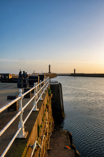 Whitby Piers Picture Board by Steve Smith