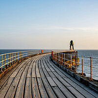 Buy canvas prints of Sunrise over Whitby Pier by Steve Smith