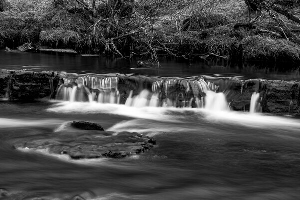 The River Swale Keld Mono Picture Board by Steve Smith