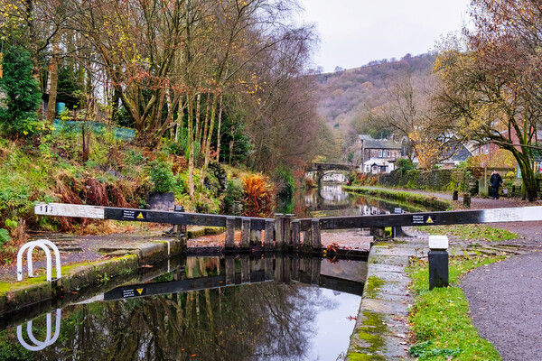 Serenity on the Rochdale Canal Picture Board by Steve Smith