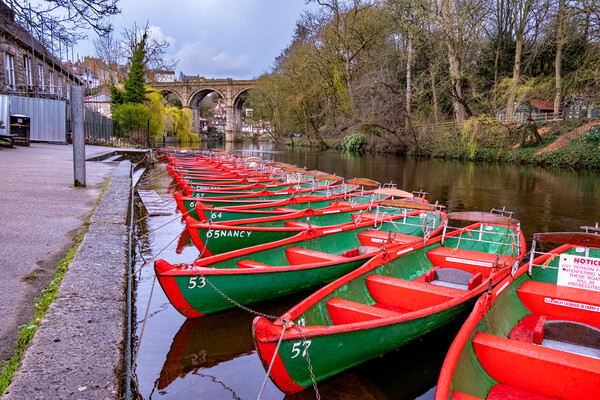 Knaresborough Rowing Boats Picture Board by Steve Smith