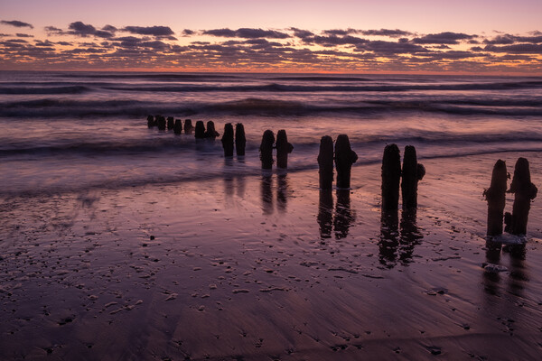 Sandsend Sunrise Picture Board by Steve Smith