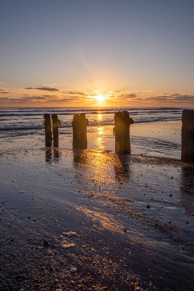 Sandsend Sunrise Picture Board by Steve Smith