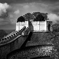 Buy canvas prints of Lincoln Castle Black And White by Steve Smith