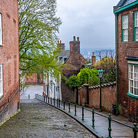 Buy canvas prints of The Enchanting Steep Hill of Lincoln by Steve Smith