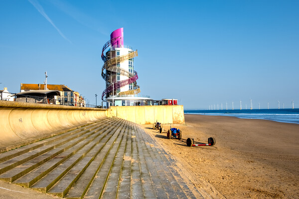 Experience the Beauty of Redcar's Vertical Pier Picture Board by Steve Smith