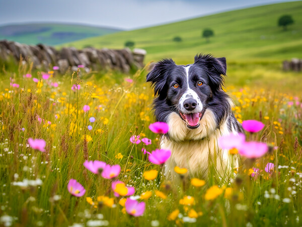Sam The Border Collie Picture Board by Steve Smith