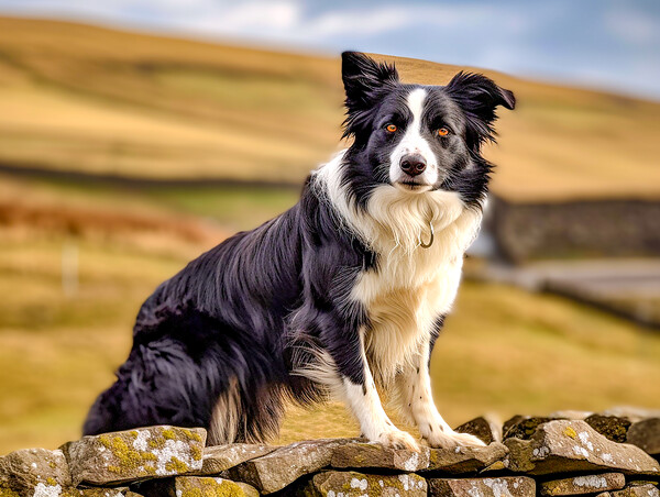 Ben The Border Collie Picture Board by Steve Smith
