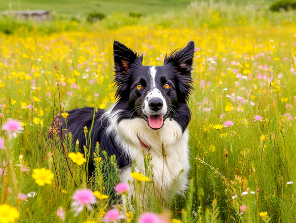 Sam The Border Collie Picture Board by Steve Smith
