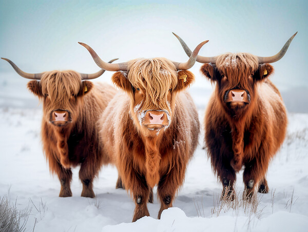 Highland Cows Picture Board by Steve Smith