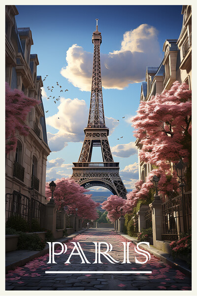 Paris Travel Poster Picture Board by Steve Smith